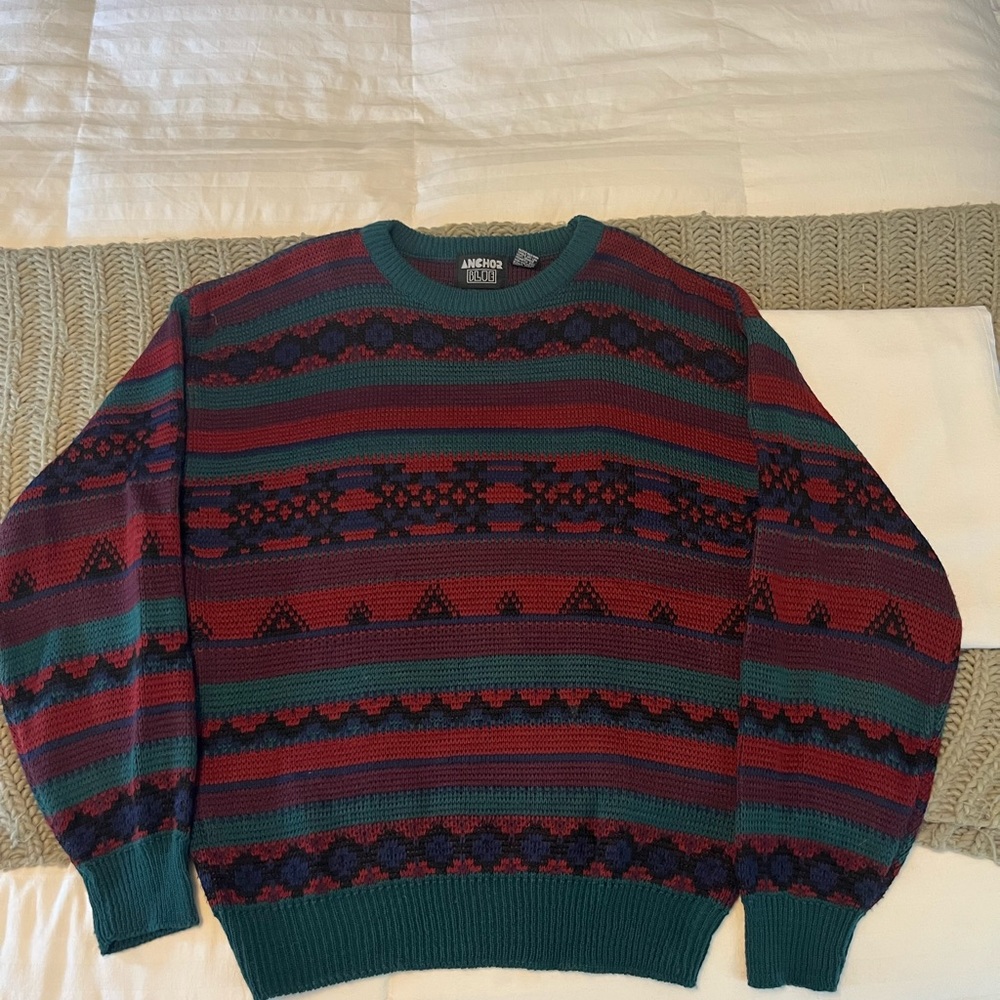 Vintage anchor blue knit sweater
